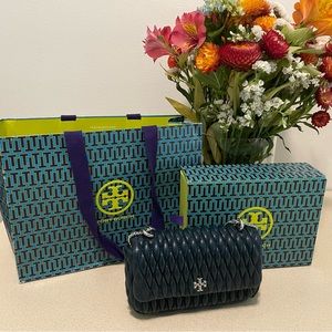 Tory Burch Kira Ruched Mini Flap Shoulder Bag